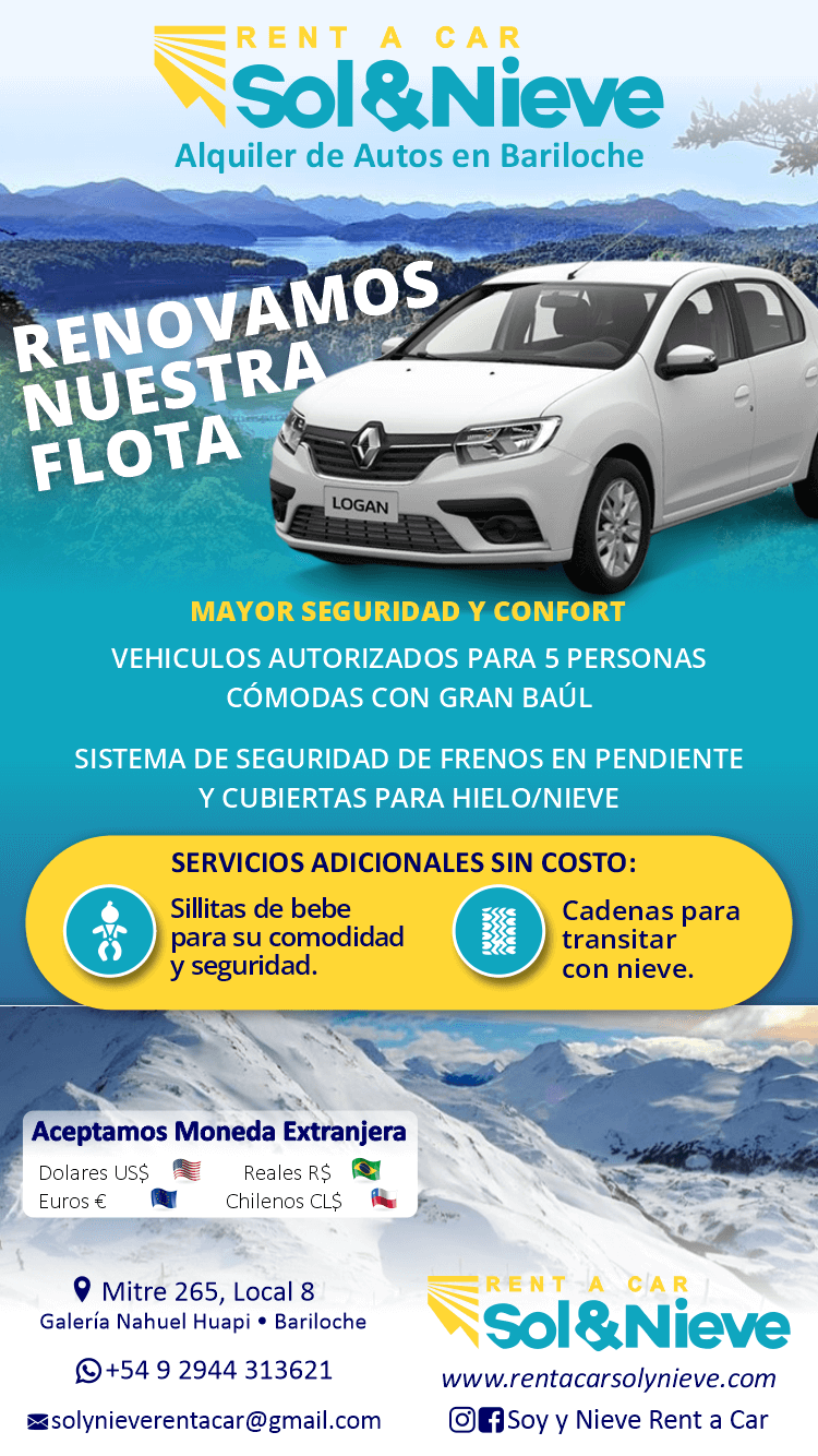 rent a car en bariloche sol nieve